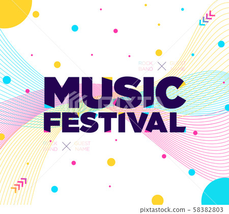 Colorful abstract music banner, template design 58382803