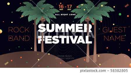 Colorful abstract music banner, template design 58382805