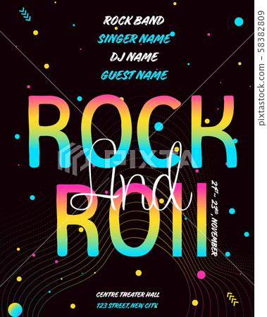 Colorful abstract music banner, template design 58382809