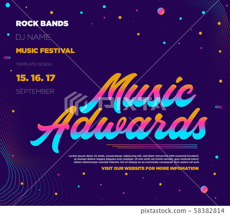 Colorful abstract music banner, template design 58382814