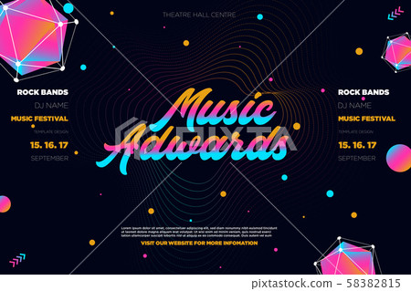 Colorful abstract music banner, template design 58382815