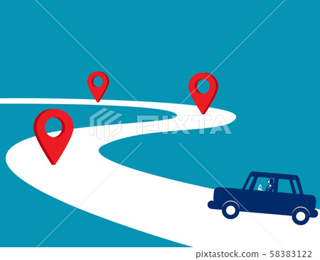 Businesswoman driving the way forward. Concept Businesswoman driving the way forward. Concept 58383122