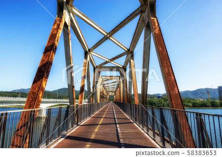 bike lane bridge over bukhangang 58383653