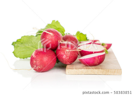 Fresh red radish isolated on white 58383851
