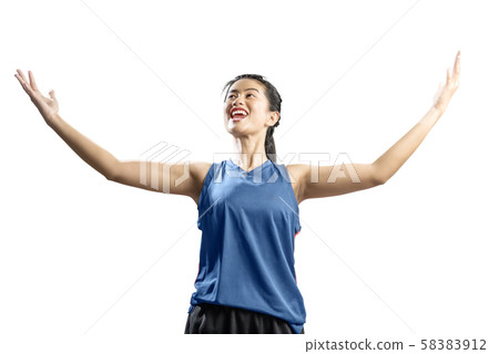 Asian woman basketball player Asian woman basketball player 58383912