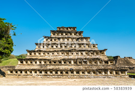 Pyramid of the Niches at El Tajin, a pre-Columbian archeological site in southern Mexico Pyramid of the Niches at El Tajin, a pre-Columbian archeological site in southern Mexico 58383939