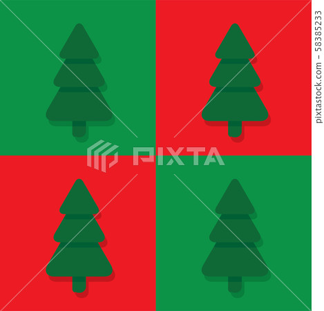 Seamless flat christmas pattern with fir trees on red and green background Seamless flat christmas pattern with fir trees on red and green background 58385233
