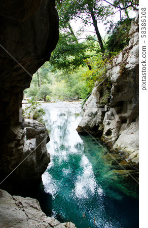 Resurgence of Sammaro River near Roscigno in 58386108