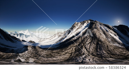 VR 360 camera on the Tops of the Mountains 58386324
