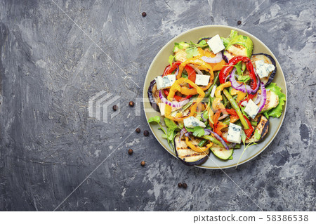 Grilled vegetables salad 58386538