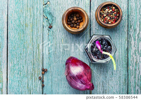 Onion jam or onion confiture 58386544