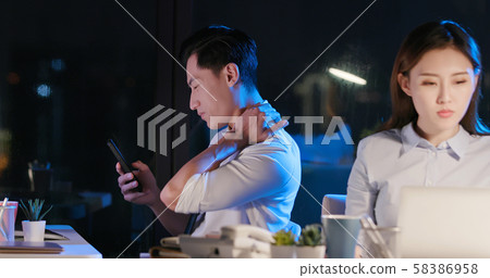 businessman overtime work 58386958
