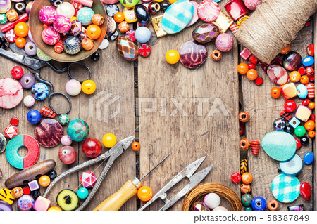 Set of bright beads Set of bright beads 58387849