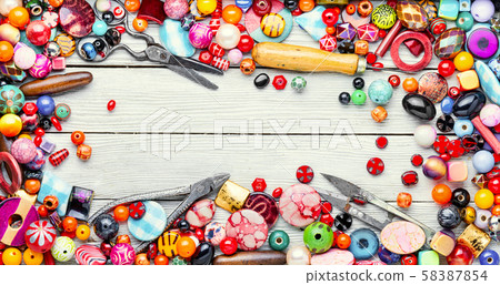 Set of bright beads Set of bright beads 58387854