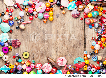 Set of bright beads Set of bright beads 58387855