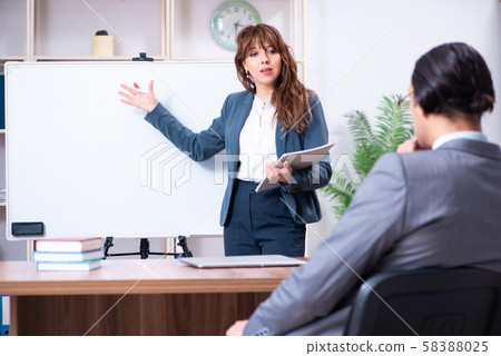 Man and woman in business meeting concept Man and woman in business meeting concept 58388025