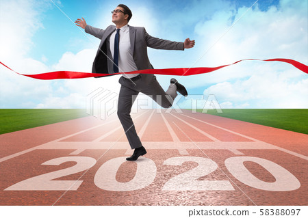 Businessman in new year 2020 concept Businessman in new year 2020 concept 58388097