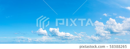 Panoramic fluffy cloud in the blue sky Panoramic fluffy cloud in the blue sky 58388265