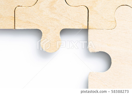 Missing jigsaw puzzle pieces on white Missing jigsaw puzzle pieces on white 58388273