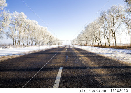 traces of the tread of cars traces of the tread of cars 58388460