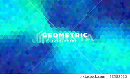 Hexagonal polygonal abstract background. Colorful triangle gradient design. Low poly hexagon shape Hexagonal polygonal abstract background. Colorful triangle gradient design. Low poly hexagon shape 58388910