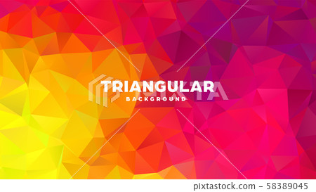 Triangle polygonal abstract geometric background. Colorful gradient design. Low poly shape banner Triangle polygonal abstract geometric background. Colorful gradient design. Low poly shape banner 58389045