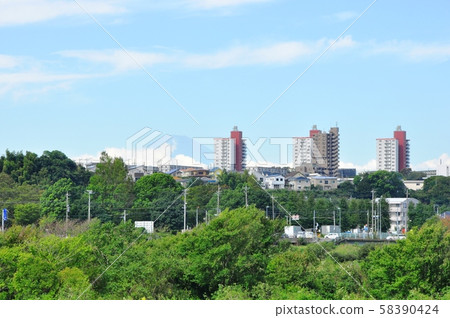 藤澤城市景觀,富士山和湘南生活城高層公寓 藤澤城市景觀,富士山和湘南生活城高層公寓 58390424