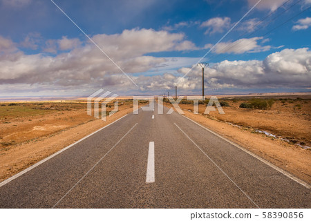 Endless road in Morocco desert 58390856