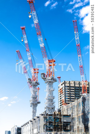Construction site of condominium / building 58391481