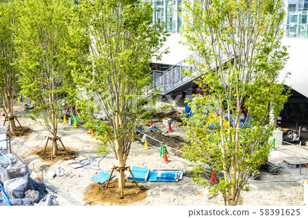 Mansion / building construction site Landscaping Mansion / building construction site Landscaping 58391625