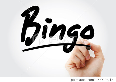 Hand writing Bingo with marker Hand writing Bingo with marker 58392012