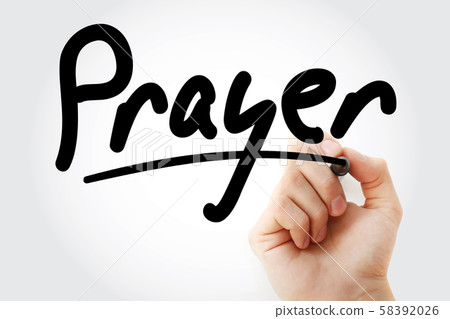 Hand writing Prayer with marker Hand writing Prayer with marker 58392026