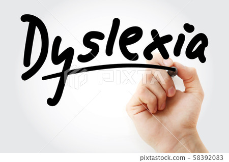Hand writing Dyslexia with marker 58392083