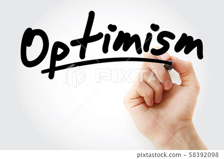 Hand writing Optimism with marker Hand writing Optimism with marker 58392098