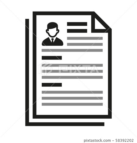 Employment and Job Resume Icon on White Background. Vector Employment and Job Resume Icon on White Background. Vector 58392202