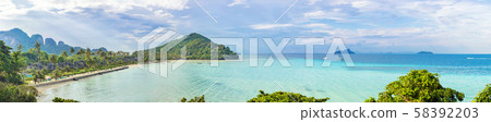 Phi-Phi island sunset panorama from viewpoint on mountain 58392203