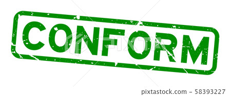 Grunge green conform word square rubber seal stamp 58393227