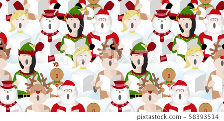 seamless christmas characters seamless christmas characters 58393514