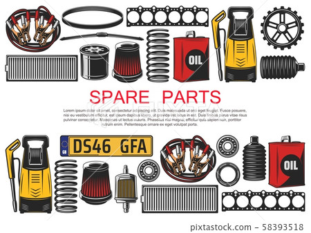 Car spare parts, belts, oil and bearings Car spare parts, belts, oil and bearings 58393518