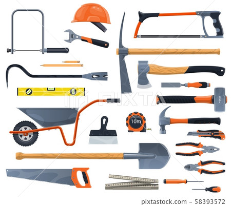 Construction and carpentry work tools 58393572