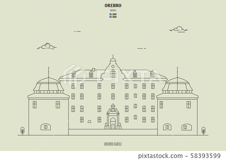 Orebro Castle, Sweden. Landmark icon Orebro Castle, Sweden. Landmark icon 58393599