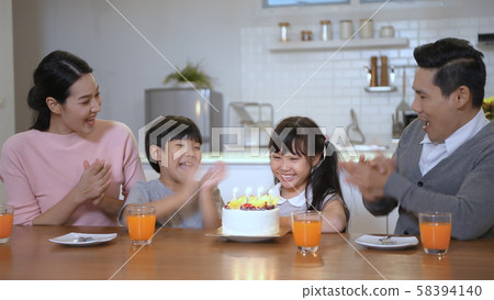 Family concept. Parents are celebrating birthdays 58394140