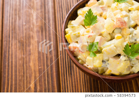 Traditional Mayonnaise Russian salad olivier 58394573