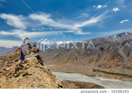 View of Spiti valley in Himalayas 58396293