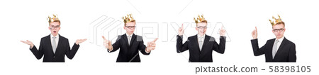Businessman with crown isolated on white Businessman with crown isolated on white 58398105