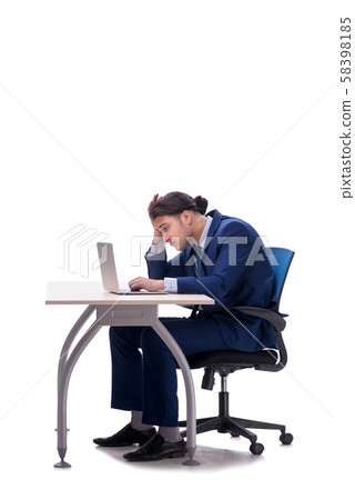 Employee working isolated on white background Employee working isolated on white background 58398185