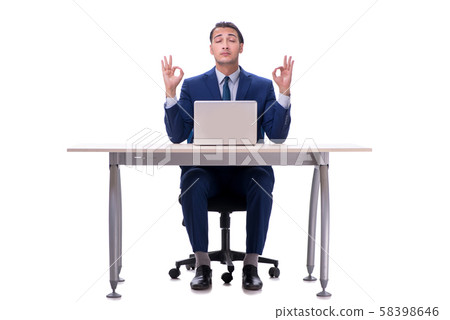 Employee working isolated on white background 58398646