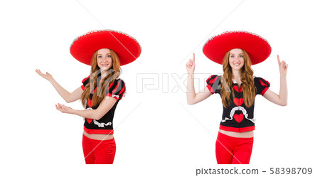 Funny mexican with sombrero in concept 58398709