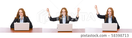 Woman businesswoman in business concept 58398713