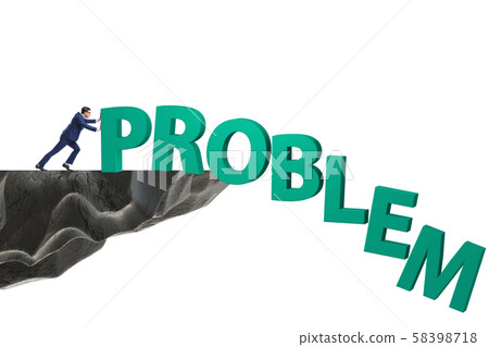 Businessman in problem solving concept Businessman in problem solving concept 58398718